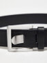 Фото #3 товара ASOS DESIGN faux leather belt with brushed square buckle in black