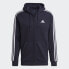 adidas men Essentials Fleece 3-Stripes Full-Zip Hoodie