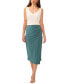 Фото #3 товара Women's Ruched Faux Wrap Midi Skirt