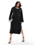 Фото #7 товара Pretty Lavish Curve long sleeve midaxi dress in black