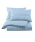 Фото #5 товара Lush Moselle Cotton Ruched Waffle Weave 3 Piece Duvet Cover Set, Full/Queen