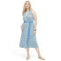 Фото #1 товара Women's Collared Sleeveless Sea Twig Blue Sweaterknit Midi Wrap Dress - DVF