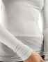 Weekday soft semi sheer long sleeve t-shirt in off-white