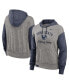 ფოტო #1 პროდუქტის Women's Heather Gray/Navy Penn State Nittany Lions Blitz Color Block Legacy Pullover Hoodie