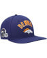 Фото #1 товара Men's Navy Denver Broncos Stacked Snapback Hat