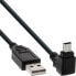 Фото #1 товара InLine USB Type A male / Mini 5pin male up angled 90° - black - 0.3m