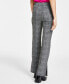 Фото #2 товара Women's Herringbone Side-Slit Flare Pants, Created for Macy's