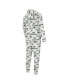 ფოტო #2 პროდუქტის Men's White Green Bay Packers Allover Print Docket Union Full-Zip Hooded Pajama Suit