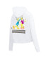 Women's White Mickey Friends Bold Expression Cropped Pullover Hoodie