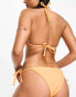 ASOS DESIGN graphic towelling tie side bikini bottom in orange