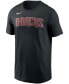 Фото #3 товара Men's Black Arizona Diamondbacks Team Wordmark T-shirt