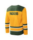 Men's Gold Green Bay Packers Cross-Check V-Neck Long Sleeve T-shirt