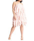 Фото #1 товара Plus Size Ruffle Halter Neck Mini Dress - 20, Light Pink