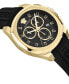 ფოტო #3 პროდუქტის Men's Swiss Chronograph Geo Black Silicone Strap Watch 43mm