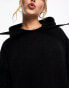 Фото #4 товара Miss Selfridge knitted oversized hoodie dress in black