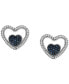 ფოტო #1 პროდუქტის Blue Diamond (1/3 ct. t.w.) & White Diamond (1/6 ct. t.w.) Double Heart Stud Earrings in Sterling Silver