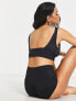 Фото #2 товара ASOS DESIGN mix and match deep band side ruched crop bikini top in black