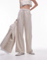 Topshop co-ord linen wide leg trouser with exposed lining in ecru