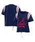 ფოტო #2 პროდუქტის Women's Navy Atlanta Braves Cinched Colorblock T-shirt