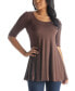 ფოტო #12 პროდუქტის Women's Elbow Sleeve Swing Tunic Top