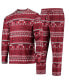 ფოტო #1 პროდუქტის Men's Cardinal Arkansas Razorbacks Ugly Sweater Long Sleeve T-shirt and Pants Sleep Set