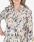 Classic Water Colored Leaf Filled Button Down Top Бежевый, XL - фото #2