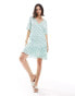 Vero Moda wrap front mini dress in light blue floral