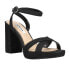 Nina Shelia Glitter Block Heels Ankle Strap Womens Black Dress Sandals SHELIA-Y