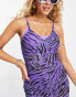 Фото #3 товара South Beach mesh beach dress in purple animal print