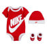 Фото #1 товара [LN0073-U10] Baby Nike Bodysuit, Hat and Booties 3-PC Box Set