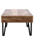 21.69" Oak Finish Medium Density Fiberboard, Wood, Metal 2-Drawer Coffee Table