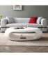 47.2" Modern Oval Coffee Table, Fiberglass, White, No Assembly