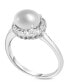 Фото #1 товара Кольцо Macy's Round CZ Halo Solitaire in Silver Plate