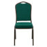 Фото #3 товара Hercules Series Crown Back Stacking Banquet Chair In Green Fabric - Gold Vein Frame