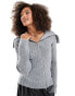 Фото #1 товара ASOS DESIGN knitted zip through rib cardigan in grey