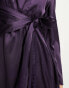 Vila – Satin-Minikleid in Lila mit Bindedetail