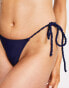 Фото #2 товара 4th & Reckless Sebby high let tie side bikini bottom in navy