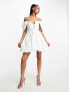 Фото #1 товара Forever New corset puff sleeve mini dress in white