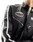 Bershka faux leather motorcross jacket in black