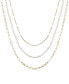 ფოტო #1 პროდუქტის Genuine Glass Stone and 14K Gold Plated Layered Necklace Set, 3 Pieces