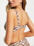 Фото #2 товара Ivory Rose Fuller Bust crop balconette bikini top in zebra print