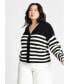 ფოტო #1 პროდუქტის Plus Size Over d Stripe Sweater