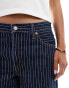 Фото #4 товара Levi's baggy pinstripe dad jeans co-ord in partly masked mid blue