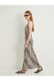 Фото #2 товара Платье Koton Леопардовый принт Тонкое бретельки Миди V-образное декольте Вискоза