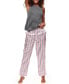 ფოტო #1 პროდუქტის Women's Alania Pajama Tank & Pants Set