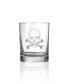 Skull and Cross Bones Double Old Fashioned 14Oz - Set Of 4 Glasses