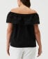 Plus Size Embroidered Off the Shoulder Top