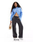 Фото #1 товара Stradivarius Petite tailored pull on trouser in grey