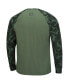 ფოტო #4 პროდუქტის Men's Olive and Camo Boise State Broncos OHT Military-Inspired Appreciation Raglan Long Sleeve T-shirt