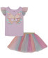 ფოტო #2 პროდუქტის Little Girls Mesh Butterfly T-shirt and Tutu Skort Set